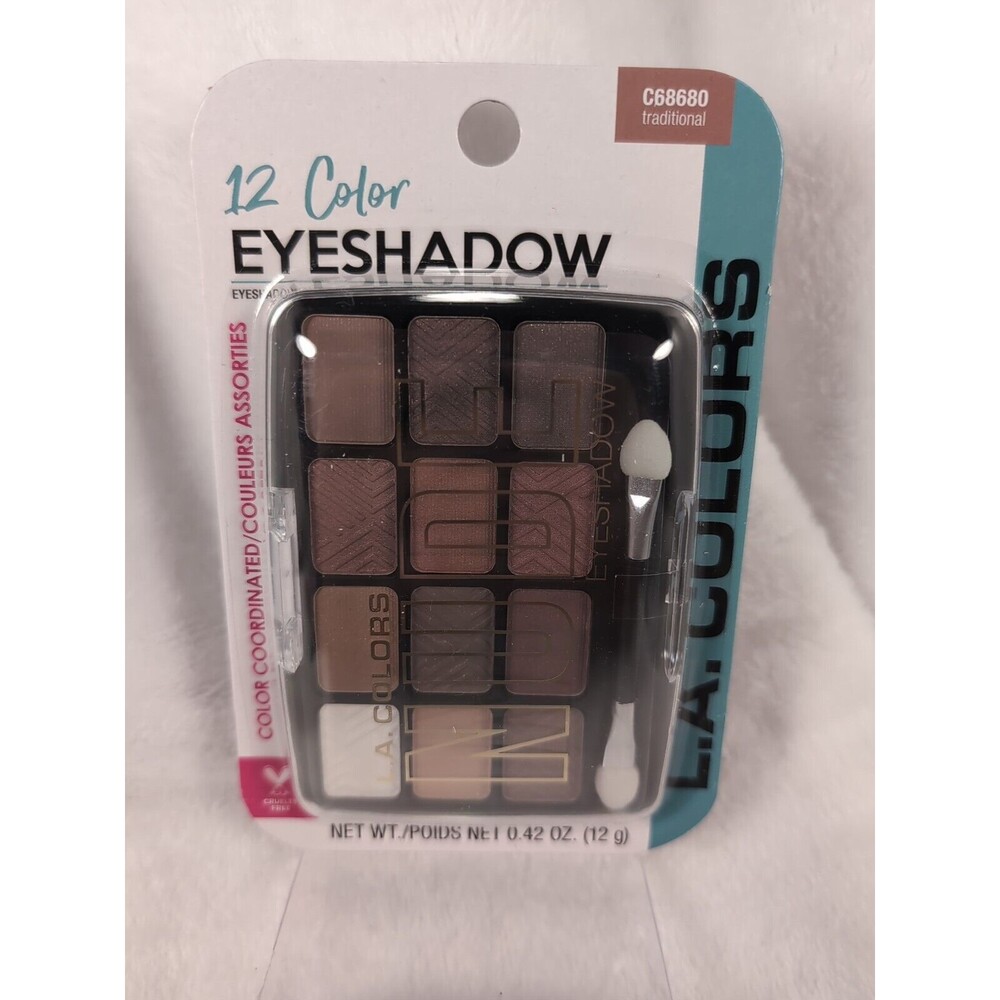 L.A. Color Eyes 12 Color Eyeshadow Palette Traditional & Chic Traditional C68680